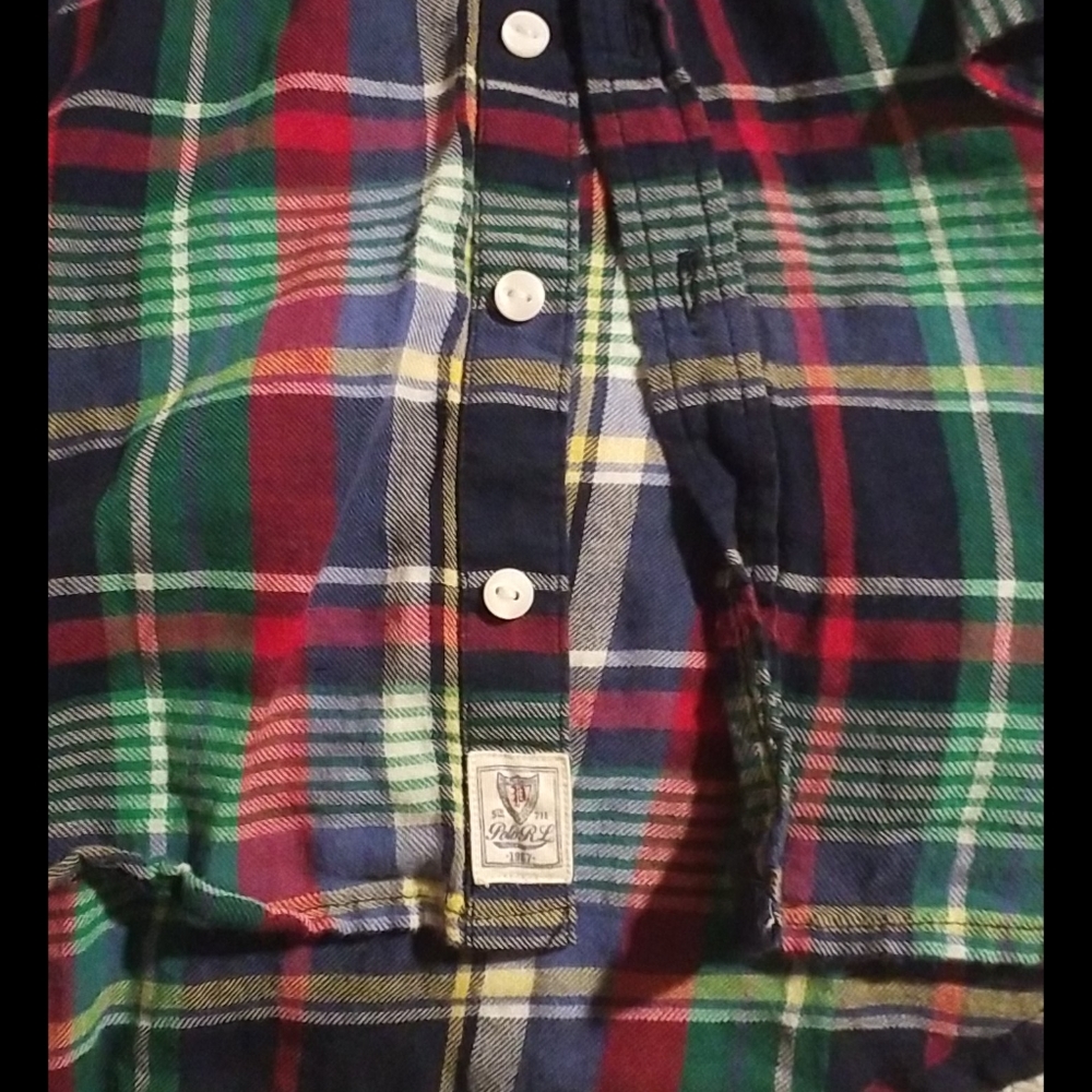 TODDLER GIRL POLO RALPH LAUREN PLAID TOP 4T - Picture 2 of 4
